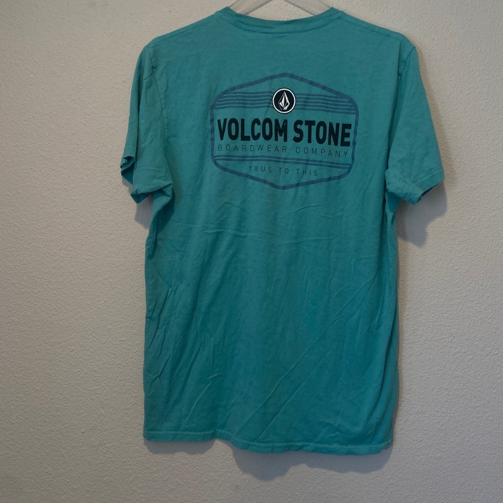 Volcom Stone Boardwear Company T-Shirt Mens Large Teal Graphic‎ Tee